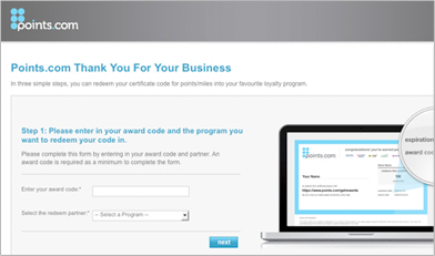 Customers Redeem Points/Miles